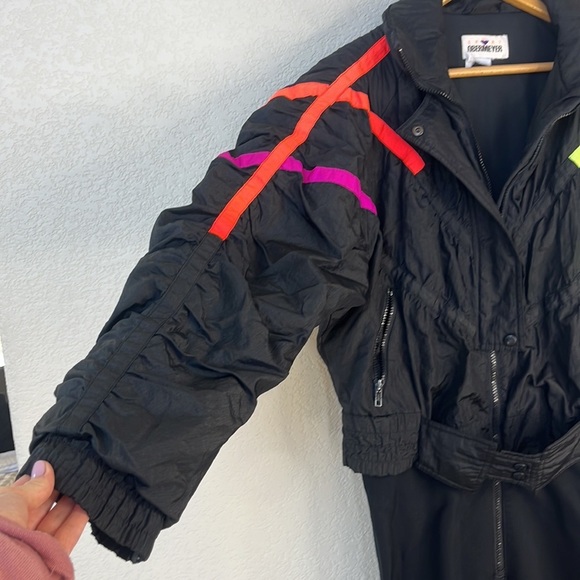 Obermeyer Ski Suit Vintage Black and neon size Medium - Picture 8 of 16
